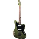 Luxxtone Guitars Choppa J -  Army Green over White P90...