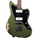 Luxxtone Guitars Choppa J -  Army Green over White P90...