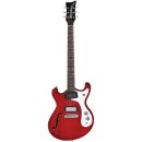 Danelectro 66 Transparent Red Elektro Gitarre in...